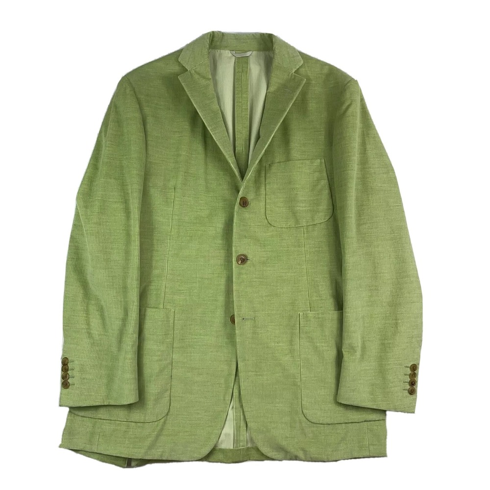 Belvest Cotton Cashmere Mens Green Velvet Blazer Size Mens 40R NWT‎